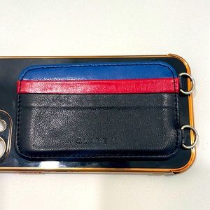 Clare V Phone Card case with gold chain strap